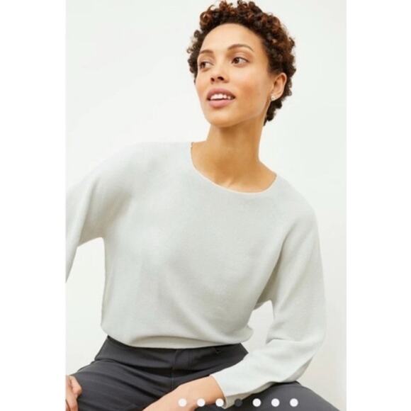 MM Lafleur Sweater The Chadwick 3D Knit Crewneck In Air Grey White XS - Picture 1 of 7